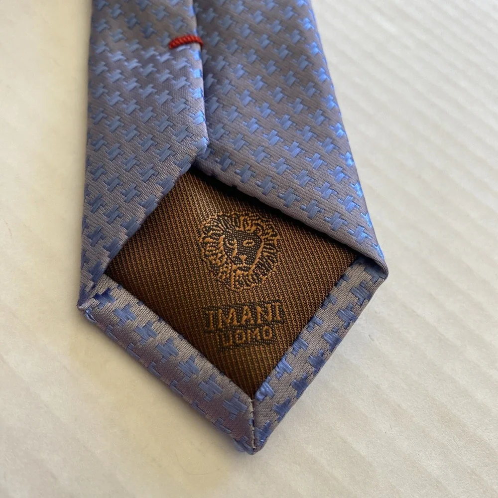 NWT IMANI UOMO BLUE SILK TOUCH NECK TIE  NEW